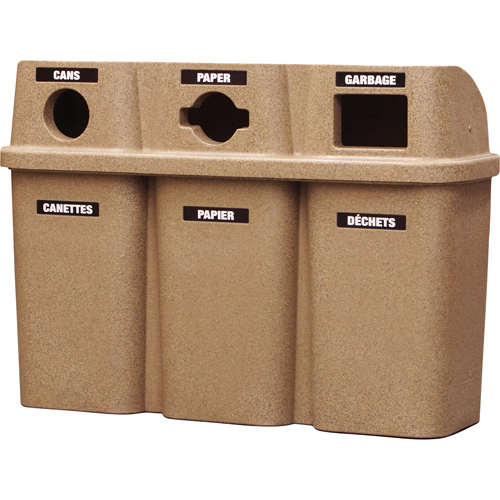 Contenants de recyclage Bullseye, Bord de rue, Plastique, 3 x 22 gal. US We Share Industrial Supply