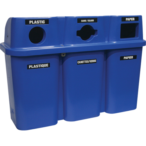 Contenants de recyclage Bullseye, Bord de rue, Plastique, 3 x 22 gal. US We Share Industrial Supply