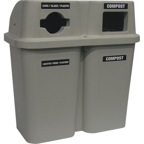 Contenants de recyclage Bullseye, Bord de rue, Plastique, 2 x 22 gal. US We Share Industrial Supply