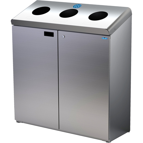 Station de recyclage au sol, Vrac, Acier inoxydable, 42 gal. We Share Industrial Supply