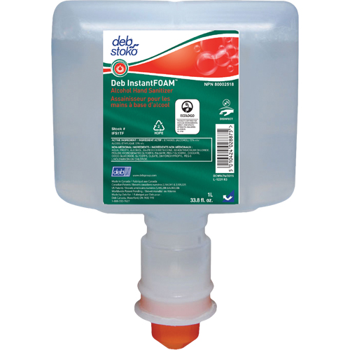 D&eacute;sinfectant InstantFOAM, 1000 ml, Cartouche de recharge, 72 alcool We Share Industrial Supply