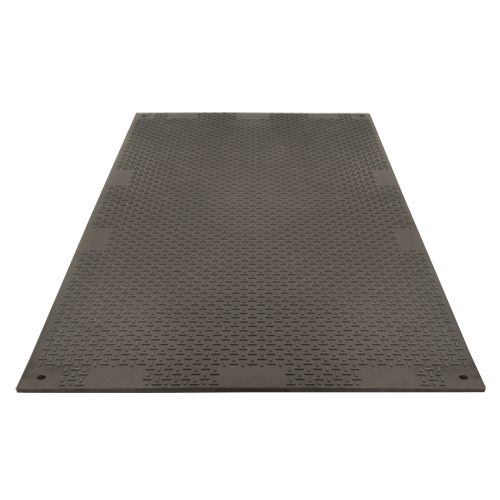 Medium-Duty Ground Protection, 4' x 8', High Density Polyethylene, Smooth/Textured, Black We Share Industrial Supply