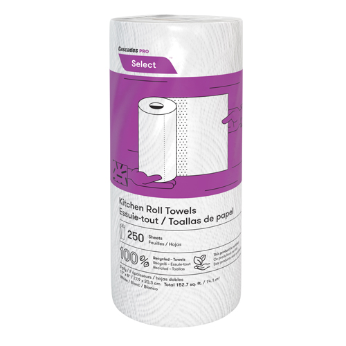 Rouleau d'essuie-tout de cuisine Pro Select, 2 Pli, 250 Feuilles/rouleau, 8" la, 11" lo We Share Industrial Supply