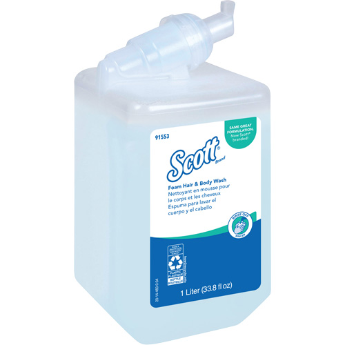 Savon moussant pour le corps et les cheveux Scott Pro, 1000 ml, Fraîcheur, Bouteille We Share Industrial Supply