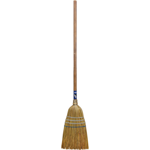 Industrial Corn Broom, 3-String, Wood Handle We Share Industrial Supply