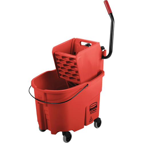 WaveBrake&reg; Mop Bucket & Wringer Combo Pack, Side Press, 8.75 US Gal.(35 Quart), Red We Share Industrial Supply