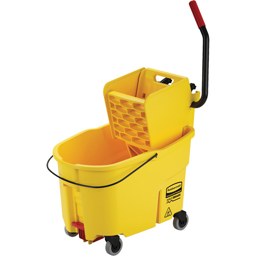 Ensemble de seau pour vadrouille et essoreuse WaveBrake, Pression lat&eacute;rale, 11 gal. US (44 pintes), Jaune We Share Industrial Supply