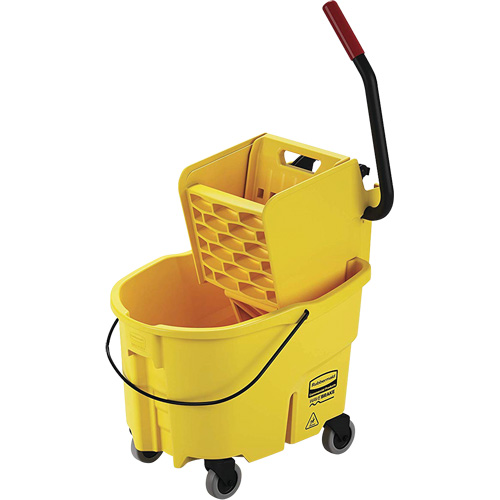 Seau pour vadrouille et essoreuse WaveBrake, Pression lat&eacute;rale, 6,5 gal. US (26 pintes), Jaune We Share Industrial Supply