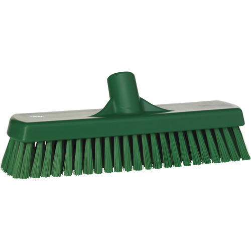 Brosse &agrave; r&eacute;curer pour planchers et murs, Crins Ferme, 12", Polyester, Vert We Share Industrial Supply