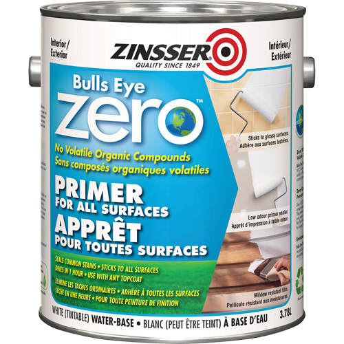 Bulls Eye Zero Low VOC Primer, 3.78 L, Gallon, Tintable White We Share Industrial Supply