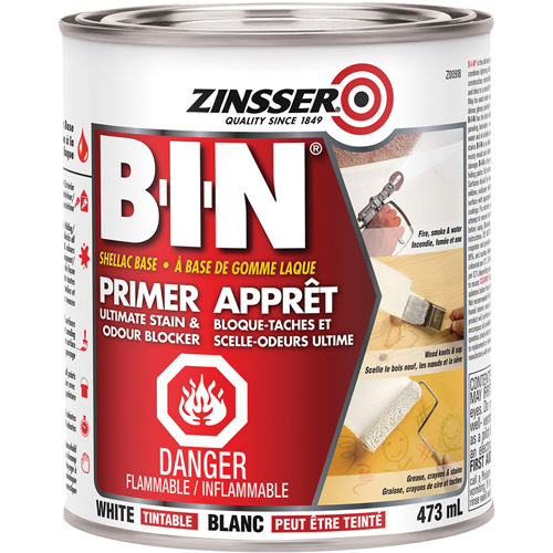 B-I-N&reg; Shellac-Base Sealer Primer, 473 ml, Can, Tintable White We Share Industrial Supply