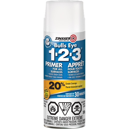 Appr&ecirc;t &agrave; base d'eau Bulls Eye 1-2-3, Canette a&eacute;rosol, Blanc We Share Industrial Supply
