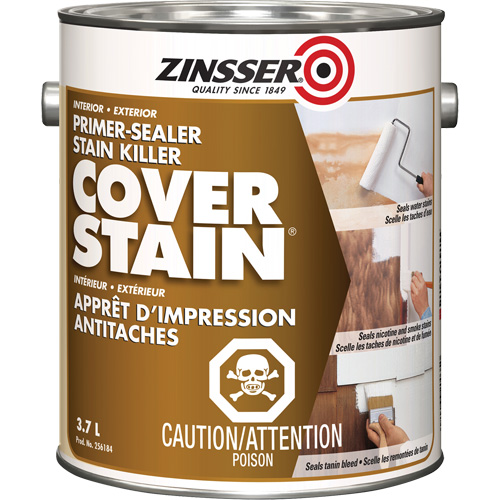 Scellant d'appr&ecirc;t &agrave; base d'huile Cover Stain, 3,7 L, Gallon, Blanc We Share Industrial Supply