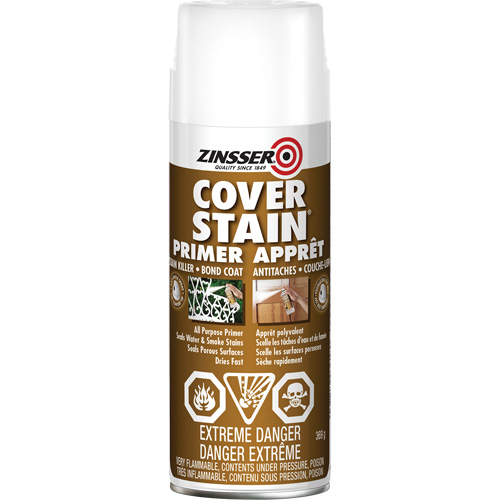 Scellant d'appr&ecirc;t &agrave; base d'huile Cover Stain, Canette a&eacute;rosol, Blanc We Share Industrial Supply