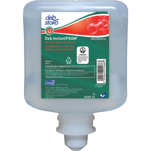 D&eacute;sinfectant pour les mains Instantfoam, 1000 ml, Recharge, 70 % alcool We Share Industrial Supply