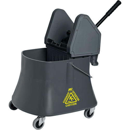 Champ Bucket & Wringer Combo, Down Press, 10 US Gal.(40 Quart), Grey We Share Industrial Supply