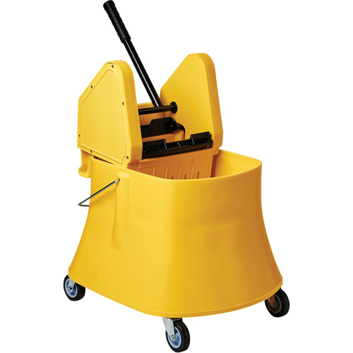 Ensemble de seau pour vadrouille et essoreuse Champ, Pression vers le bas, 7,5 gal. US (30 pintes), Jaune We Share Industrial Supply