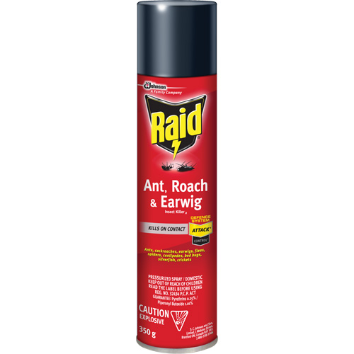 Insecticide contre fourmis, coquerelles et perce-oreilles Raid, 350 g, &agrave; base de solvant We Share Industrial Supply