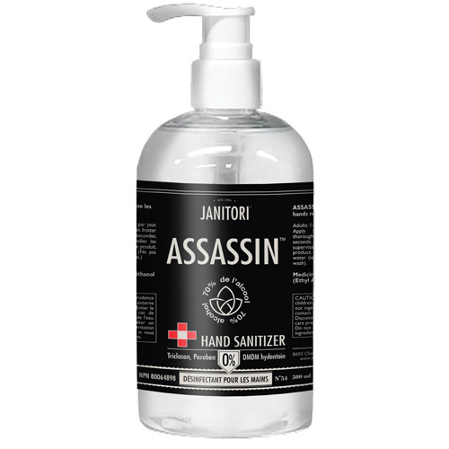 D&eacute;sinfectant pour les mains 54 Assassin, 500 ml, Bouteille &agrave; pompe, 70 % alcool We Share Industrial Supply