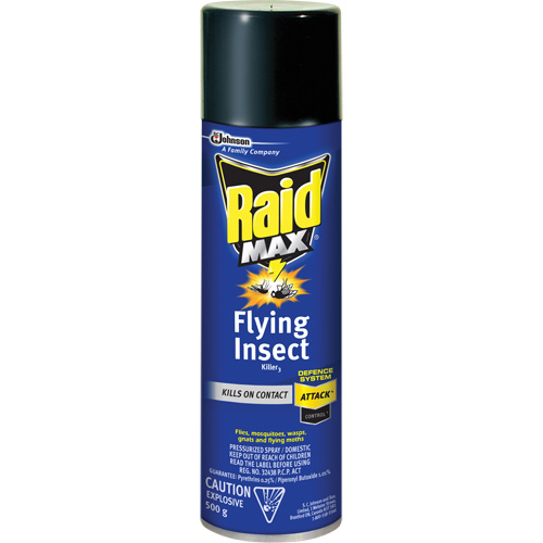 Raid&reg; Max&reg; Flying Insect Killer, 500 g, Aerosol Can, Solvent Base We Share Industrial Supply