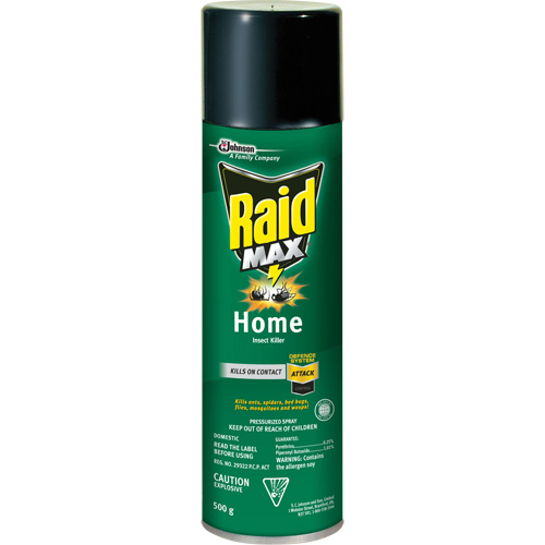 Insecticide pour insectes domestiques Raid Max, 500 g, Canette a&eacute;rosol, &agrave; base de solvant We Share Industrial Supply