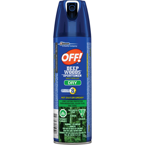 Insectifuge sec pour sportifs Off! R&eacute;gions sauvages, DEET &agrave; 30 %, A&eacute;rosol, 113 g We Share Industrial Supply