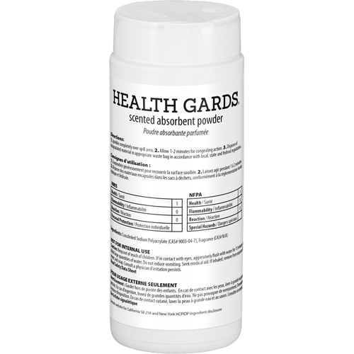 Health Gards&reg; Scented Absorbent Powder, 16 oz., Can We Share Industrial Supply
