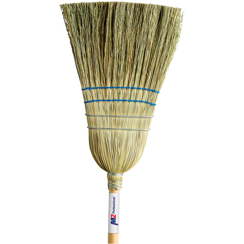 Heavy-Duty Corn Broom, 2-String, Wood Handle We Share Industrial Supply