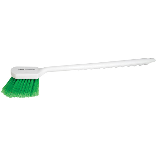 Brosse &agrave; recoins &agrave; manche long, 20" l, Soies PVC, Vert We Share Industrial Supply