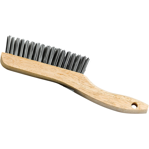 Shoe Handle Scratch Brush, Steel, 4 x 16 Wire Rows, 9-3/4" Long We Share Industrial Supply