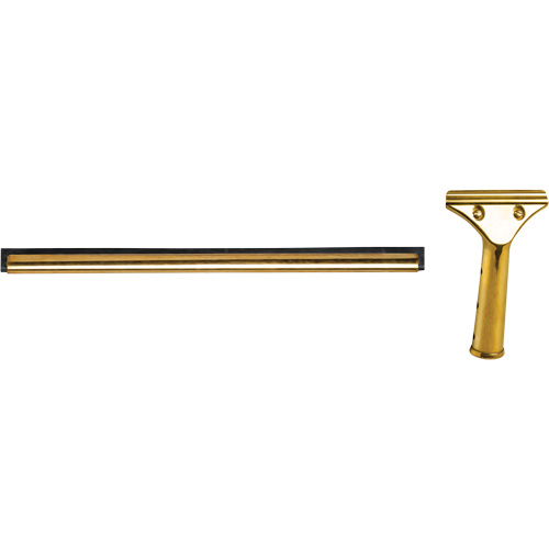 Window Squeegee with Handle, 18", Rubber, Brass Frame We Share Industrial Supply