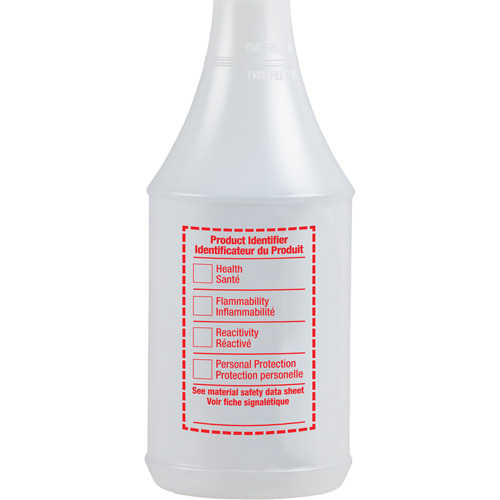Round Spray Bottle with WHMIS Label, 24 oz. We Share Industrial Supply