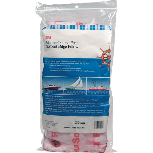 Tampon de fond de cale pour huiles et carburants nautiques, Huile seulement, 15" lo x 7" la, 12,1 gal absorption/pqt We Share Industrial Supply