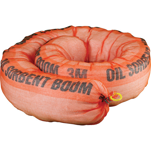 Barri&egrave;re de pollution absorbante pour produits p&eacute;troliers, Huile seulement, 1,5' lo x 10" la, Absorption 69,3 gal We Share Industrial Supply