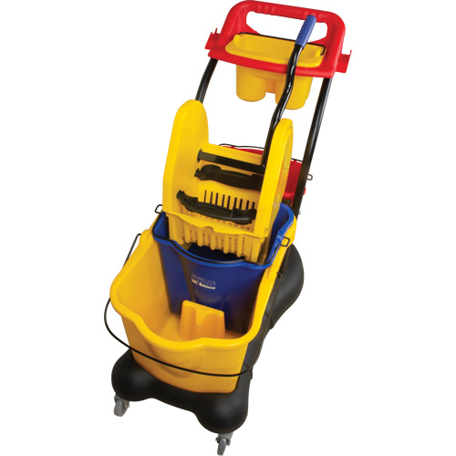 Multifunctional Mop Trolley, Down Press, 9.5 US Gal.(38 Quart), Yellow We Share Industrial Supply