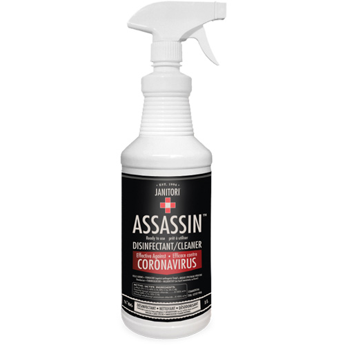 Nettoyant d&eacute;sinfectant pr&ecirc;t &agrave; l'emploi Janitori Assassin, 1 L, Bouteille &agrave; g&acirc;chette We Share Industrial Supply
