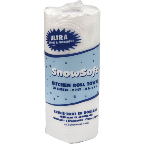 Essuie-tout pour cuisines de premi&egrave;re qualit&eacute; Snow Soft, 2 Pli, 70 Feuilles/rouleau, 8" la, 11" lo We Share Industrial Supply