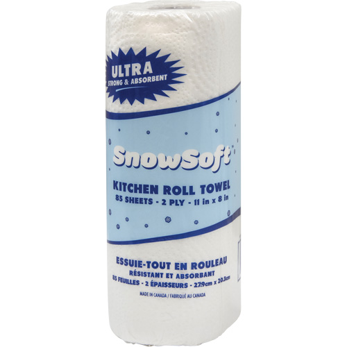 Essuie-tout pour cuisines de premi&egrave;re qualit&eacute; Snow Soft, 2 Pli, 85 Feuilles/rouleau, 8" la, 11" lo We Share Industrial Supply