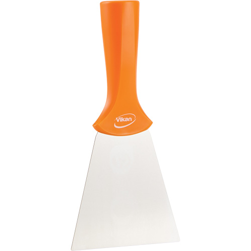 Grattoir en acier inoxydable avec poign&eacute;e montable sur manche, Orange, 4" la x 8" lo We Share Industrial Supply