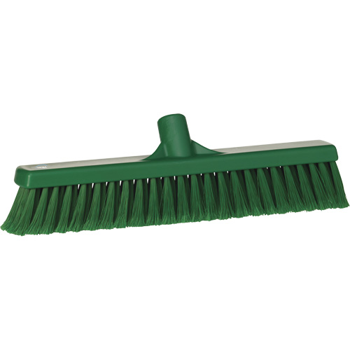 Fine Particle Push Broom, Fine/Split Bristles, 16-1/4", Polypropylene, Green We Share Industrial Supply
