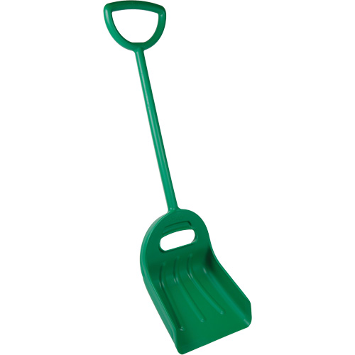 Pelle large &agrave; double prise, Lame 14" x 18", Longueur de 47-1/2", Plastique, Vert We Share Industrial Supply