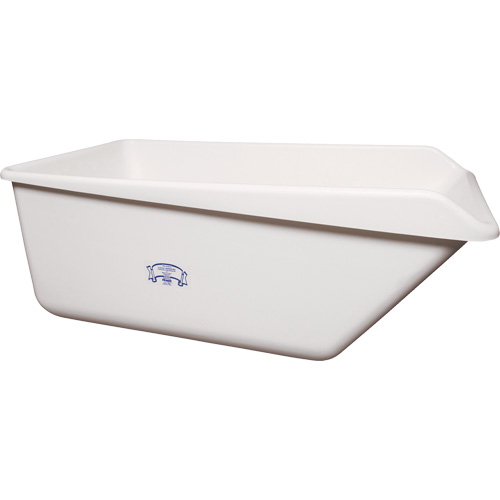 Angled Dump Tub with Drain, Plastic, White We Share Industrial Supply