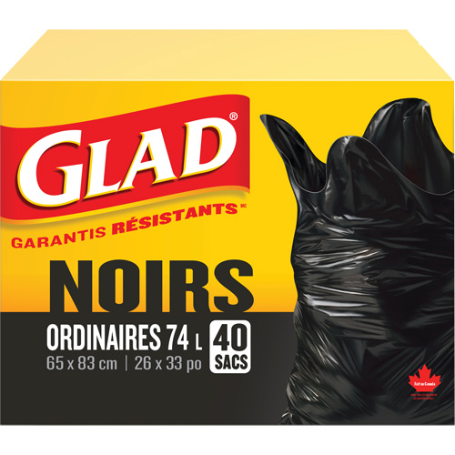 Sacs &agrave; ordures 74 L, R&eacute;gulier, 26" la x 33" lo, Noir We Share Industrial Supply