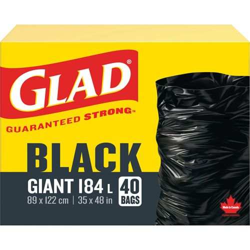184L Garbage Bags, Regular, 35" W x 48" L, Black We Share Industrial Supply