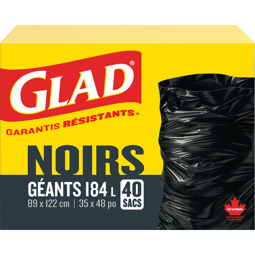 184L Garbage Bags, Regular, 35" W x 48" L, Black We Share Industrial Supply