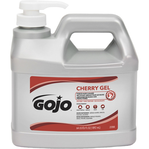 Hand Cleaner, Gel/Pumice, 1.89 L, Pump Bottle, Cherry We Share Industrial Supply