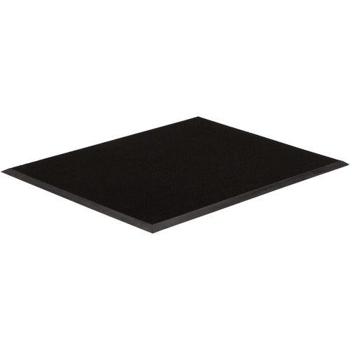 Tapis dentr&eacute;e Gritstop Fingermat, Caoutchouc, Grattoir Type, Motif Style pointe de doigt, 3' x 6', Noir We Share Industrial Supply