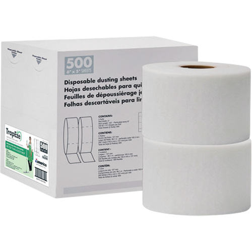 TrapEze&reg; Double Roll Disposable Dusting Sheets, Polyester, White We Share Industrial Supply
