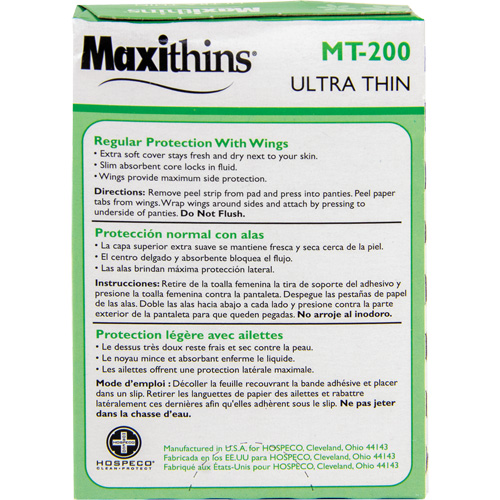 Maxithins&reg; Maxi Pad Ultra Thin with Wings We Share Industrial Supply