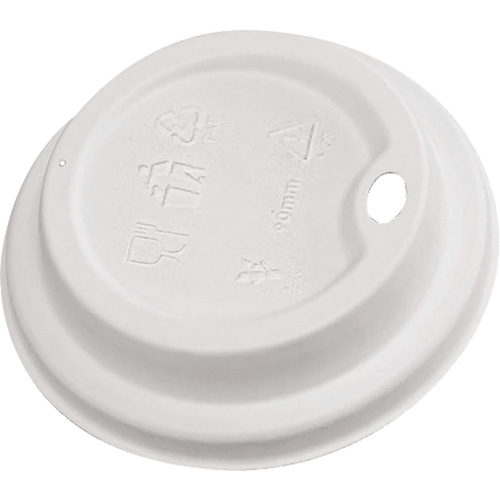 Couvercles &agrave; boire en d&ocirc;me blanc compostables We Share Industrial Supply